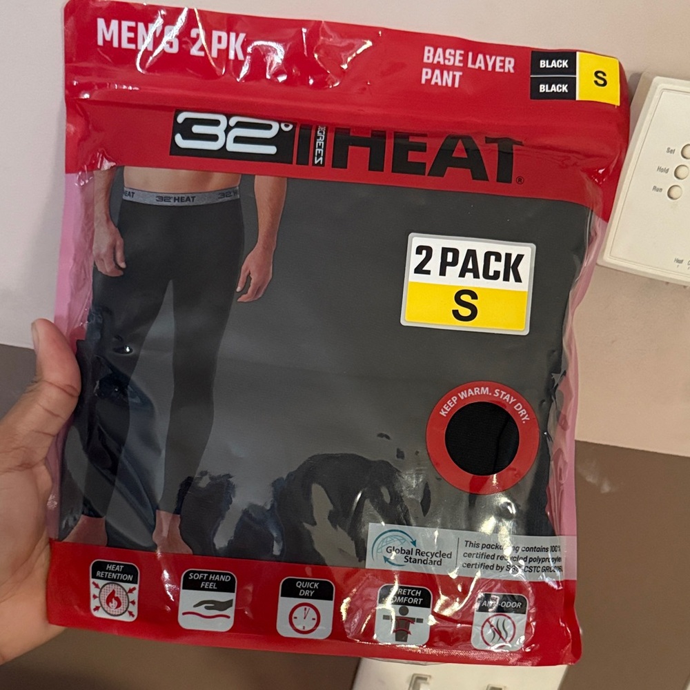 32 Degrees Men's Black Boxer Briefs 2-Pack